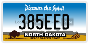 385EED  license plate in ND