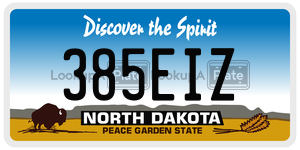 385EIZ  license plate in ND