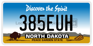 385EUH  license plate in ND