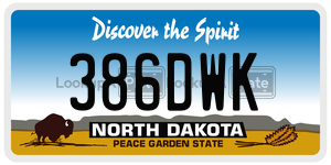 386DWK  license plate in ND