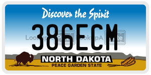 386ECM  license plate in ND