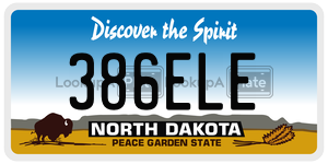 386ELE  license plate in ND