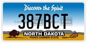 387BCT  license plate in ND