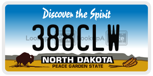 388CLW  license plate in ND