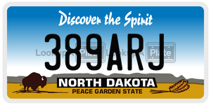 389ARJ  license plate in ND