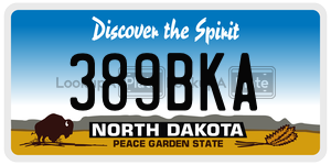 389BKA  license plate in ND