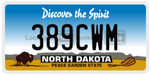 389CWM  license plate in ND
