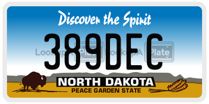 389DEC  license plate in ND