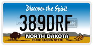 389DRF  license plate in ND