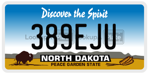 389EJU  license plate in ND