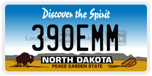 390EMM  license plate in ND