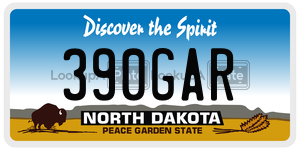 390GAR  license plate in ND