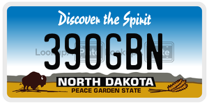 390GBN  license plate in ND