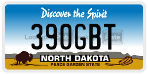 390GBT  license plate in ND