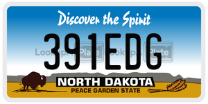 391EDG  license plate in ND
