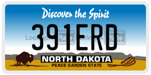 391ERD  license plate in ND
