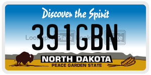 391GBN  license plate in ND