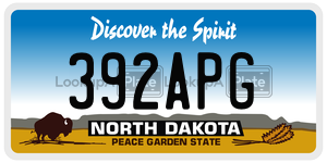 392APG  license plate in ND