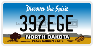 392EGE  license plate in ND
