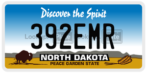 392EMR  license plate in ND