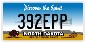 392EPP  license plate in ND