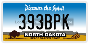 393BPK  license plate in ND