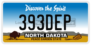 393DEP  license plate in ND
