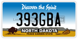 393GBA  license plate in ND
