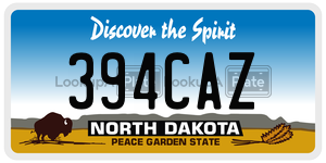 394CAZ  license plate in ND
