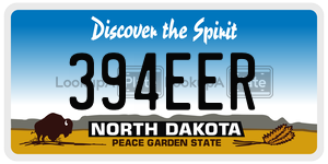 394EER  license plate in ND