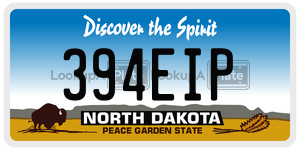 394EIP  license plate in ND