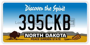 395CKB  license plate in ND