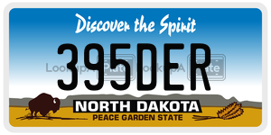 395DER  license plate in ND