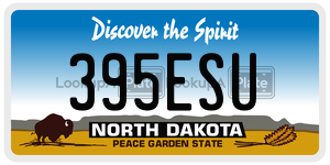 395ESU  license plate in ND