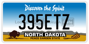 395ETZ  license plate in ND