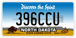 396CCU  license plate in ND