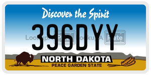 396DYY  license plate in ND