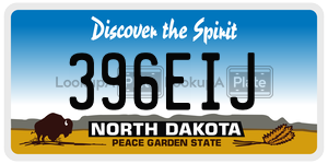 396EIJ  license plate in ND