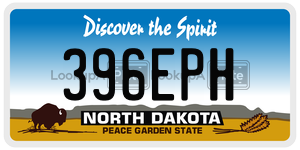 396EPH  license plate in ND