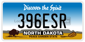396ESR  license plate in ND