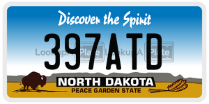397ATD  license plate in ND