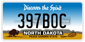 397BOC  license plate in ND