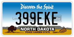 399EKE  license plate in ND