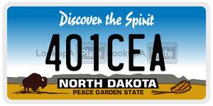 401CEA  license plate in ND