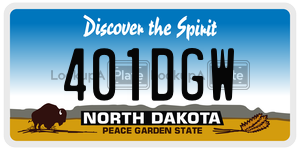 401DGW  license plate in ND