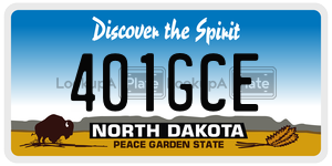 401GCE  license plate in ND