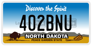 402BNU  license plate in ND