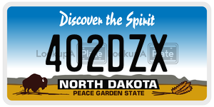 402DZX  license plate in ND
