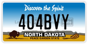 404BVY  license plate in ND
