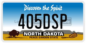 405DSP  license plate in ND